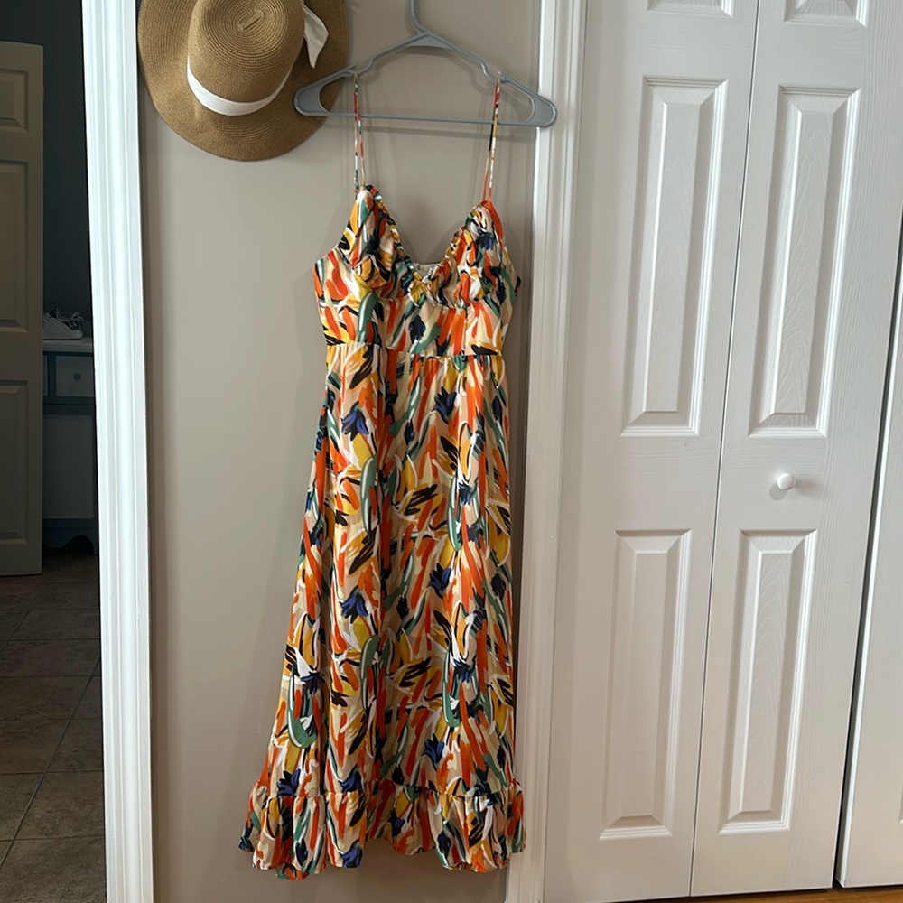 Multicolor spaghetti strap dress